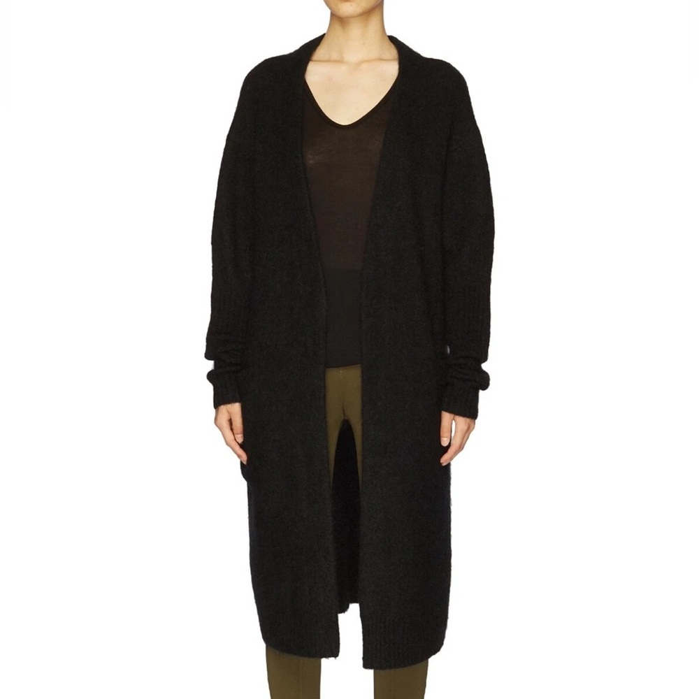 Acne Studios Raya Mohair Wool Long Open Cardigan Sweater